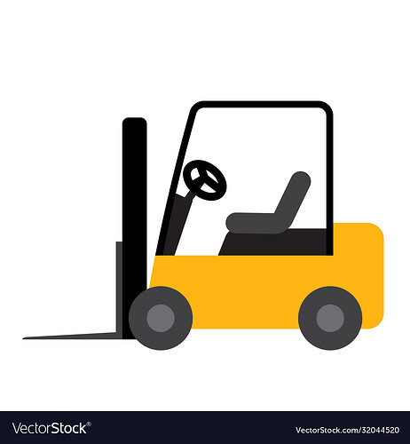 Forklift transportation cartoon character side Vector Image