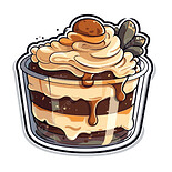 Dessert In A Cup Vector Illustration Clipart, Tiramisu, Tiramisu Clipart, Cartoon Tiramisu PNG and Vector with Transparent Background for Free Download