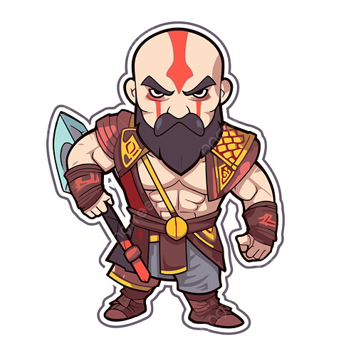 God Of War Character Sticker Vector Clipart, Kratos, Kratos Clipart, Cartoon  Kratos PNG and Vector with Transparent Background for Free Download