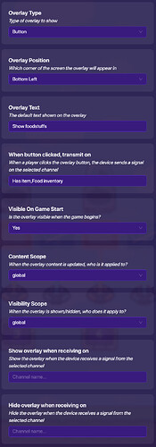 Foodstuffs inventory overlay