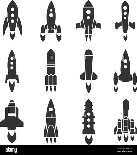 Rocket, spaceship, spacecraft, shuttle launch vector icons. Set of speed  rocket and illustration of rocket space vehicle Stock Vector Image & Art -  Alamy
