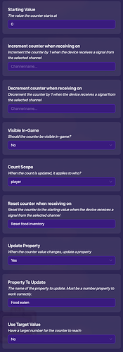 Food eaten reset counter