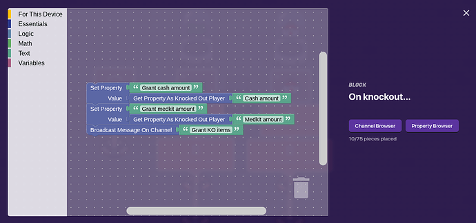 knockout manager block