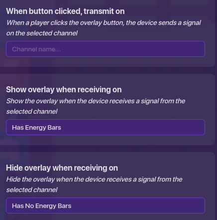 Second Overlay channel settings